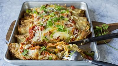 Enchilada-pannekaker med kylling