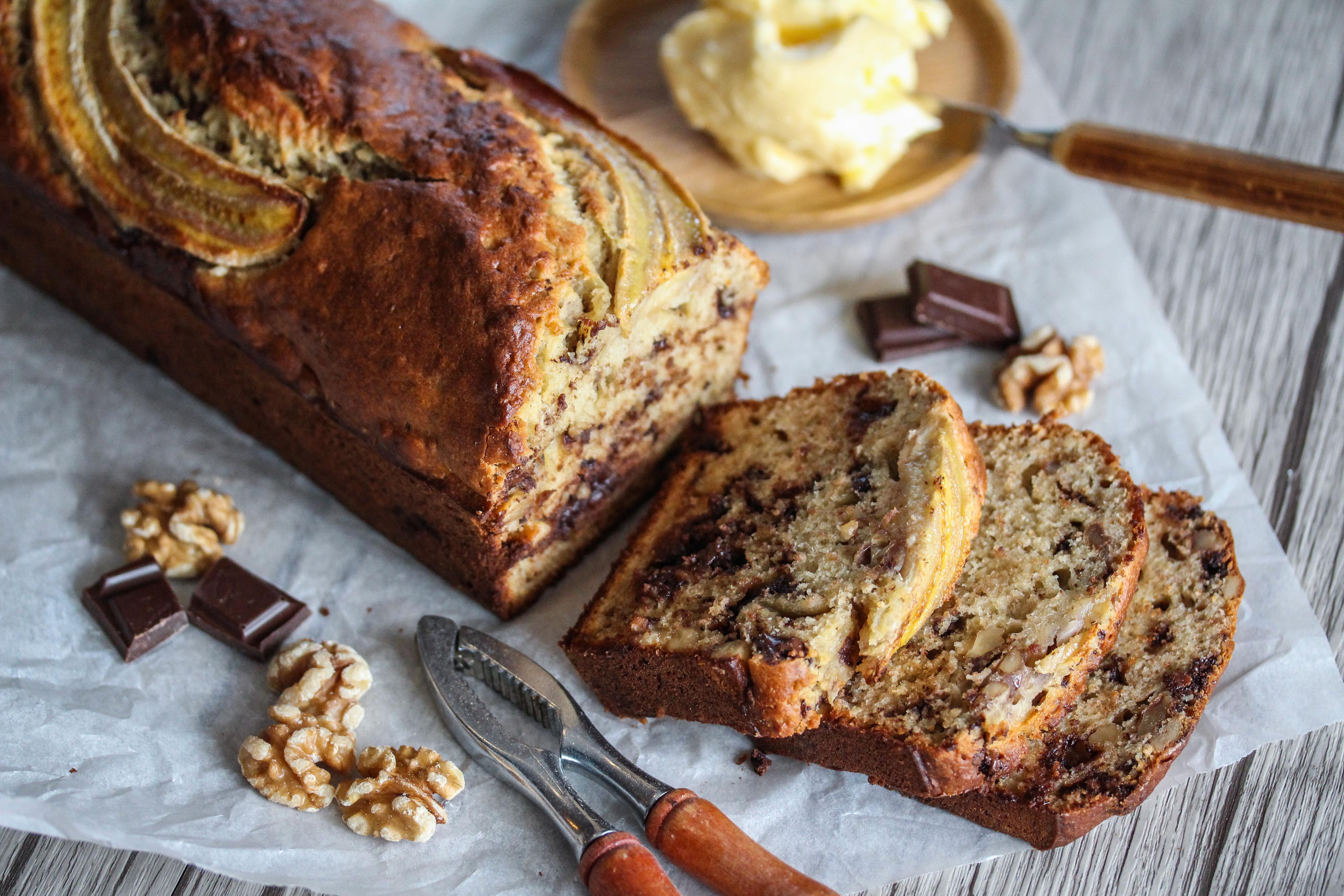 Bilde Av Hvordan Å Presentere Bananbrød Sjokolade Oppskrift Tiltalende