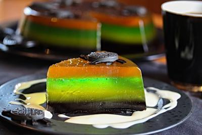 Gelékake i fire lag