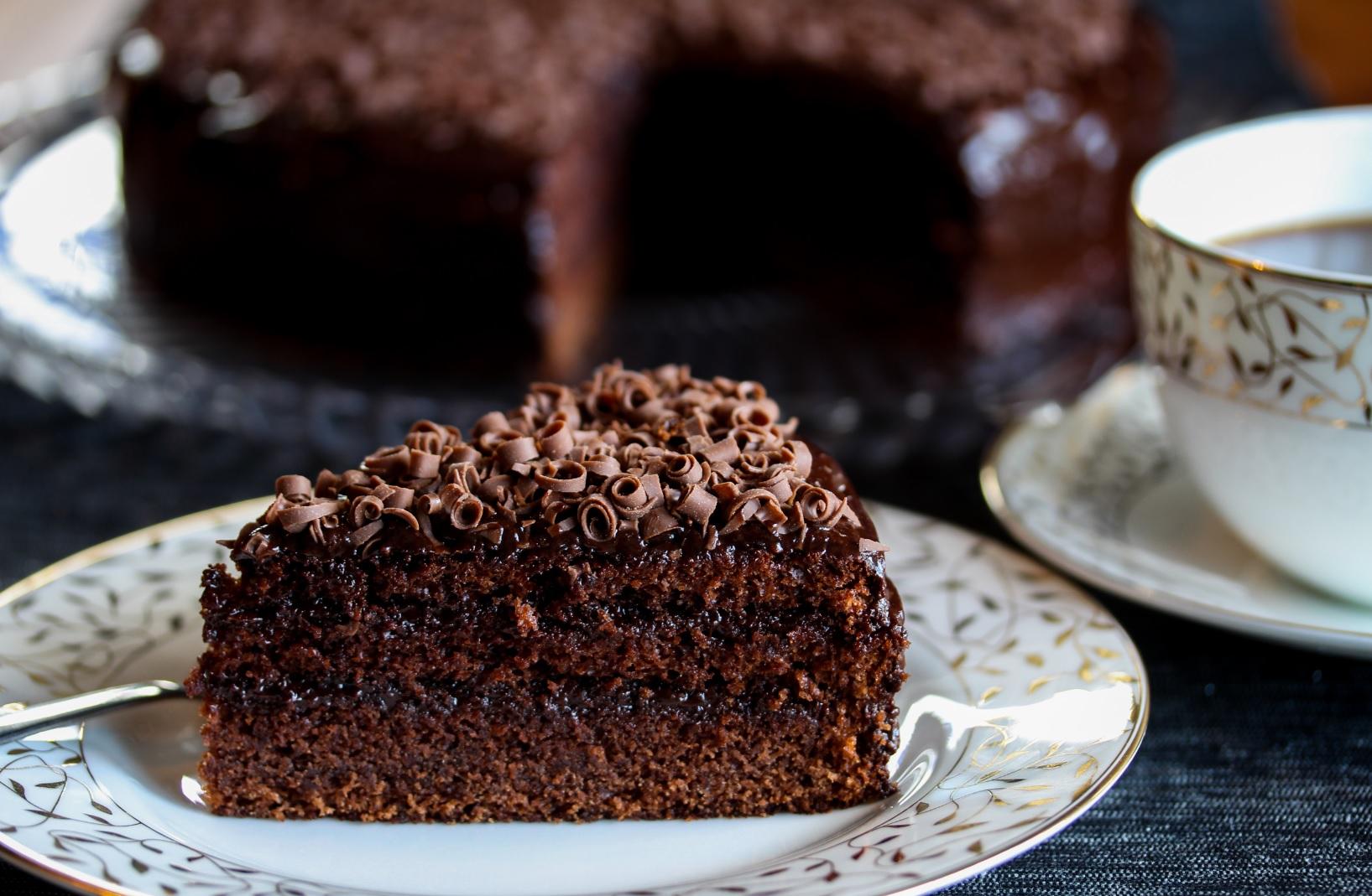 Mørk sjokoladekake med sjokoladekrem