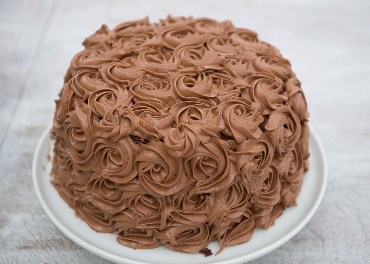 Sjokoladekake med bringebærmousse