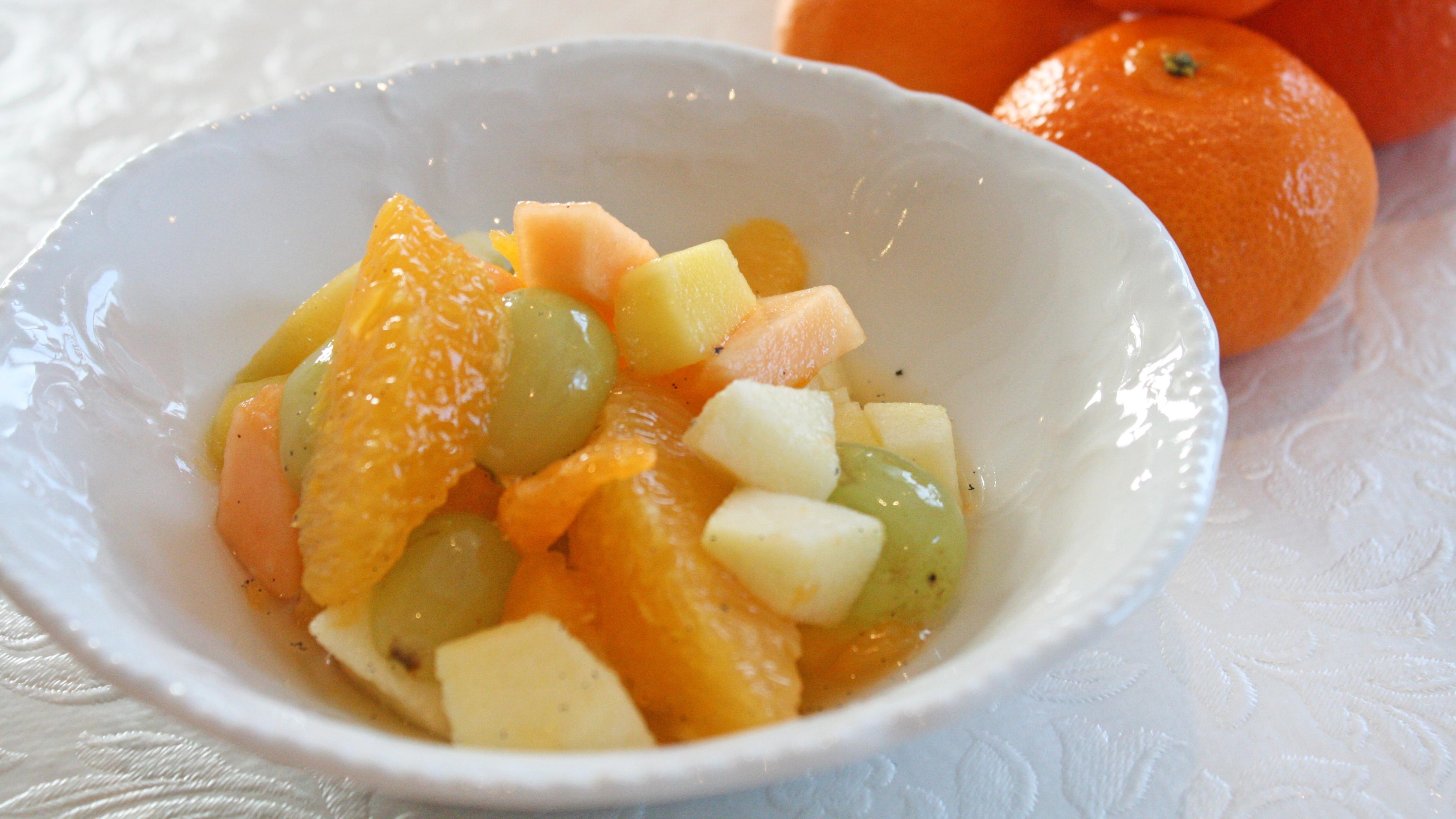 Fruktsalat med vanilje