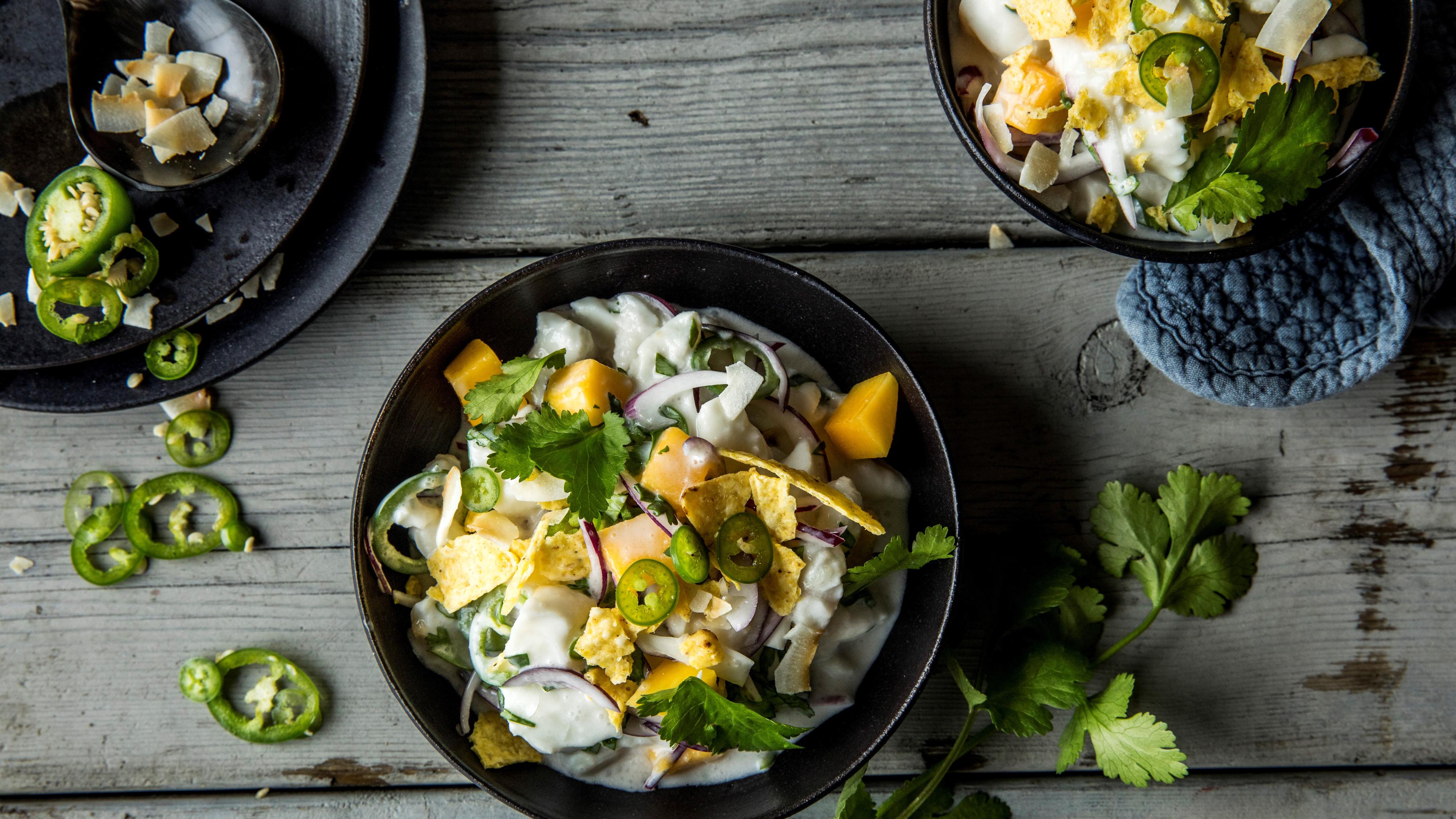 Ceviche med kokos og mango