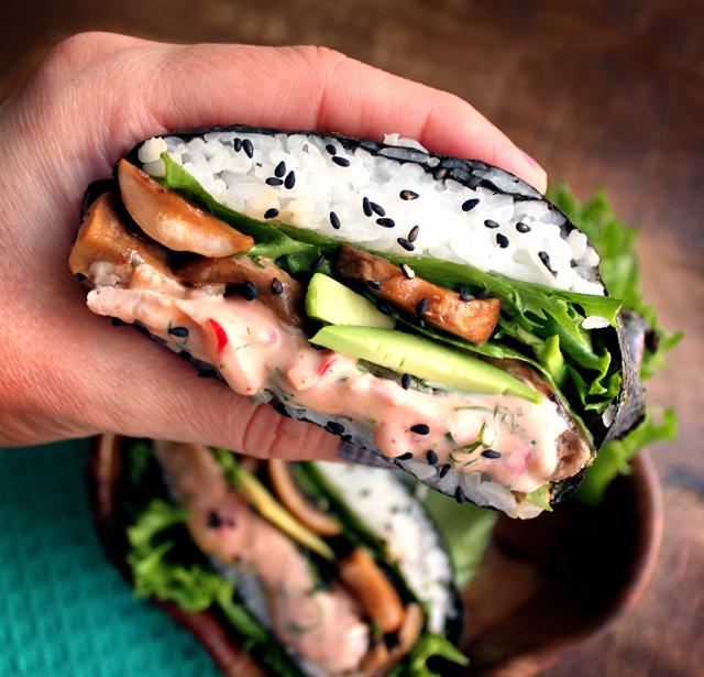 Veganmisjonens sandwich-sushi