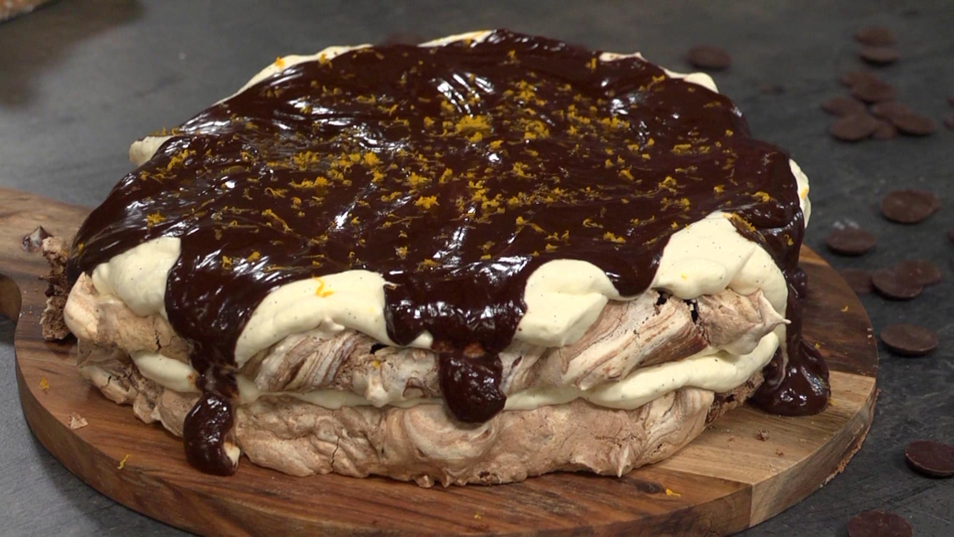 Pavlova med sjokolade