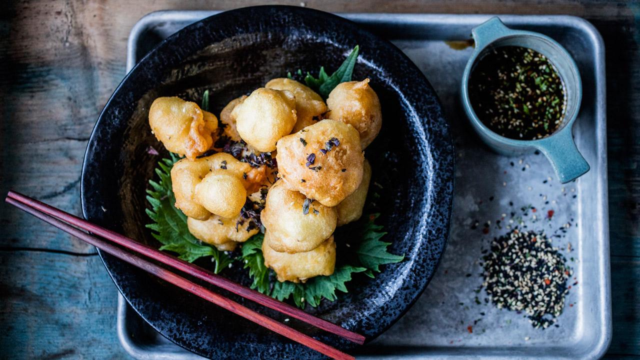 Blomkål-tempura med soyadipp