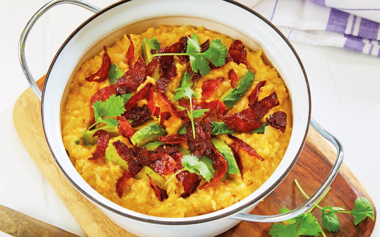 Søtpotetgrøt med chorizo à la Vibeke Klemetsen